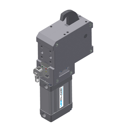Pneumatic pin clamp with vanishing hook, Ø 50 mm, Pneumatic pin clamps