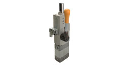 Pneumatic retractable locating pin units with handlever
